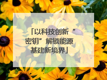 以科技创新“密钥”解锁能源基建新境界
