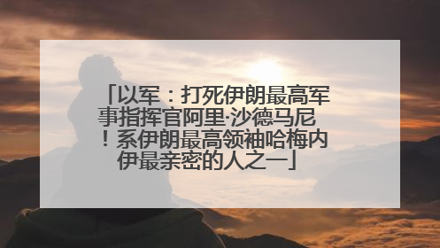 以军：打死伊朗最高军事指挥官阿里·沙德马尼！系伊朗最高领袖哈梅内伊最亲密的人之一