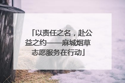 以责任之名，赴公益之约——麻城烟草志愿服务在行动