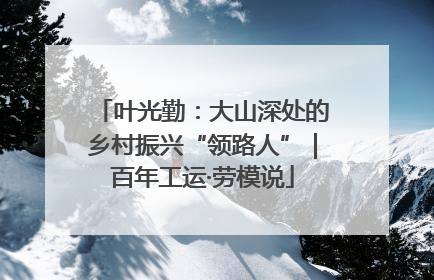 叶光勤：大山深处的乡村振兴“领路人”｜百年工运·劳模说