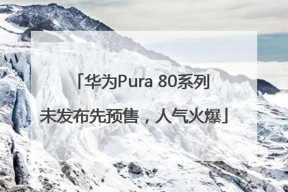 华为Pura 80系列未发布先预售，人气火爆