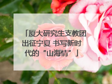 厦大研究生支教团出征宁夏 书写新时代的“山海情”