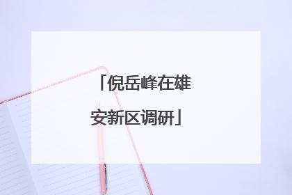 倪岳峰在雄安新区调研