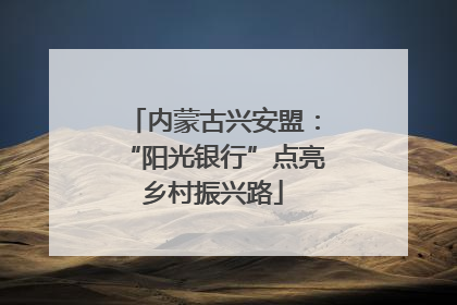 内蒙古兴安盟：“阳光银行”点亮乡村振兴路