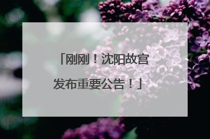 刚刚！沈阳故宫发布重要公告！
