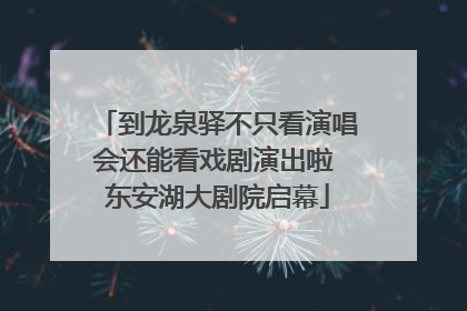 到龙泉驿不只看演唱会还能看戏剧演出啦 东安湖大剧院启幕