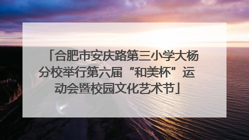 合肥市安庆路第三小学大杨分校举行第六届“和美杯”运动会暨校园文化艺术节