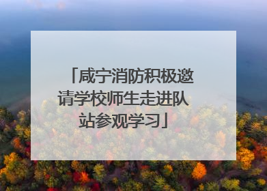 咸宁消防积极邀请学校师生走进队站参观学习
