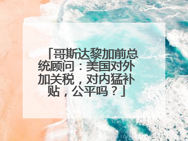 哥斯达黎加前总统顾问：美国对外加关税，对内猛补贴，公平吗？