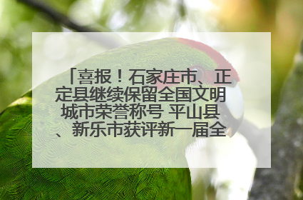 喜报！石家庄市、正定县继续保留全国文明城市荣誉称号 平山县、新乐市获评新一届全国文明城市