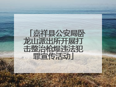 嘉祥县公安局卧龙山派出所开展打击整治枪爆违法犯罪宣传活动