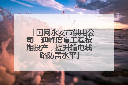 国网永安市供电公司：迎峰度夏工程按期投产，提升输电线路防雷水平