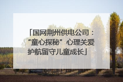 国网荆州供电公司：“童心探秘”心理关爱护航留守儿童成长