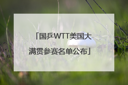 国乒WTT美国大满贯参赛名单公布