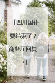 四川国补要结束了？商务厅回复→