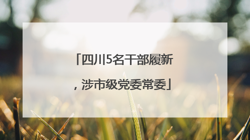 四川5名干部履新，涉市级党委常委