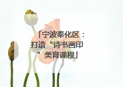 宁波奉化区：打造“诗书画印”美育课程