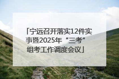 宁远召开落实12件实事暨2025年“三考”组考工作调度会议