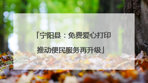 宁阳县：免费爱心打印 推动便民服务再升级