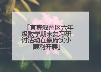 宜宾叙州区六年级数学期末复习研讨活动在叙府实小顺利开展