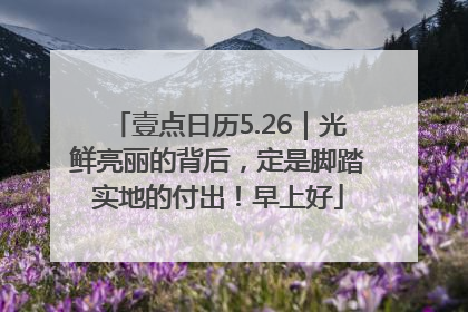 壹点日历5.26｜光鲜亮丽的背后，定是脚踏实地的付出！早上好