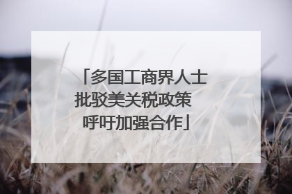 多国工商界人士批驳美关税政策 呼吁加强合作