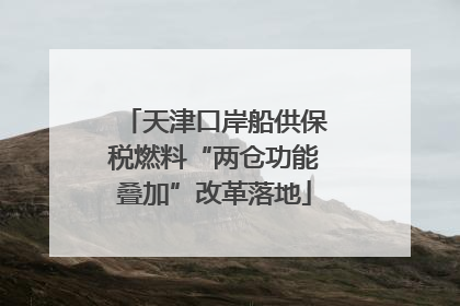 天津口岸船供保税燃料“两仓功能叠加”改革落地