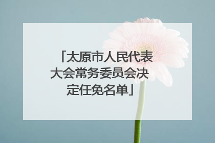 太原市人民代表大会常务委员会决定任免名单