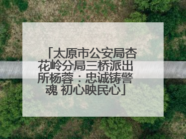 太原市公安局杏花岭分局三桥派出所杨蓉：忠诚铸警魂 初心映民心