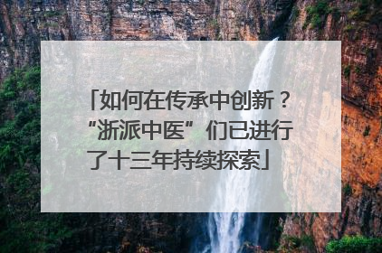 如何在传承中创新？“浙派中医”们已进行了十三年持续探索