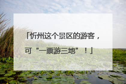 忻州这个景区的游客，可“一票游三地”！