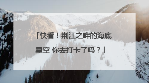 快看！荆江之畔的海底星空 你去打卡了吗？