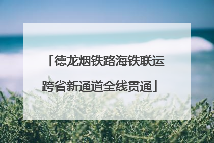 德龙烟铁路海铁联运跨省新通道全线贯通