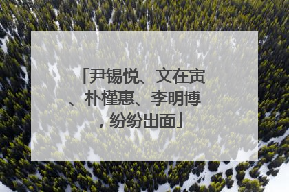 尹锡悦、文在寅、朴槿惠、李明博，纷纷出面