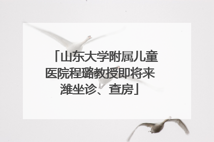 山东大学附属儿童医院程璐教授即将来潍坐诊、查房
