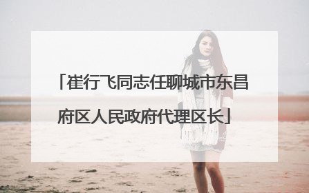 崔行飞同志任聊城市东昌府区人民政府代理区长