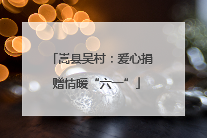 嵩县吴村：爱心捐赠情暖“六一”