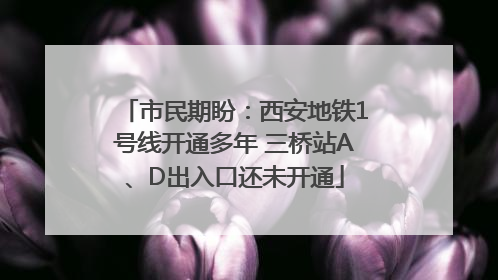 市民期盼：西安地铁1号线开通多年 三桥站A、D出入口还未开通