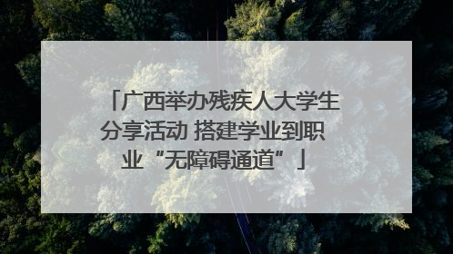 广西举办残疾人大学生分享活动 搭建学业到职业“无障碍通道”