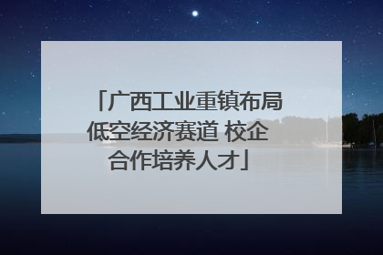 广西工业重镇布局低空经济赛道 校企合作培养人才