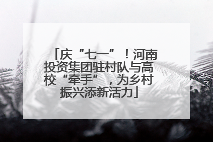 庆“七一”！河南投资集团驻村队与高校“牵手”，为乡村振兴添新活力