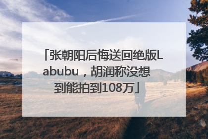 张朝阳后悔送回绝版Labubu，胡润称没想到能拍到108万