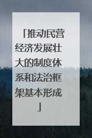 推动民营经济发展壮大的制度体系和法治框架基本形成