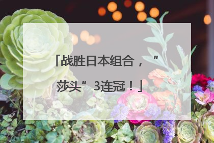 战胜日本组合，“莎头”3连冠！