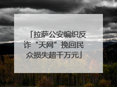 拉萨公安编织反诈“天网”挽回民众损失超千万元