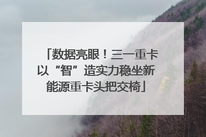 数据亮眼！三一重卡以“智”造实力稳坐新能源重卡头把交椅
