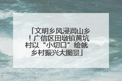 文明乡风浸润山乡！广信区田墩镇黄坑村以“小切口”绘就乡村振兴大图景