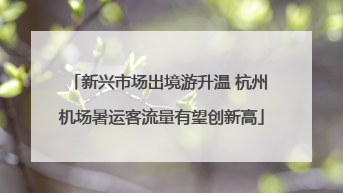 新兴市场出境游升温 杭州机场暑运客流量有望创新高