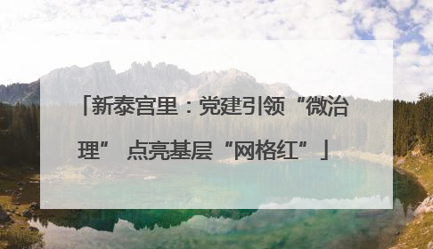 新泰宫里：党建引领“微治理” 点亮基层“网格红”
