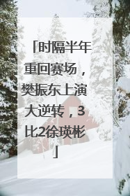 时隔半年重回赛场，樊振东上演大逆转，3比2徐瑛彬